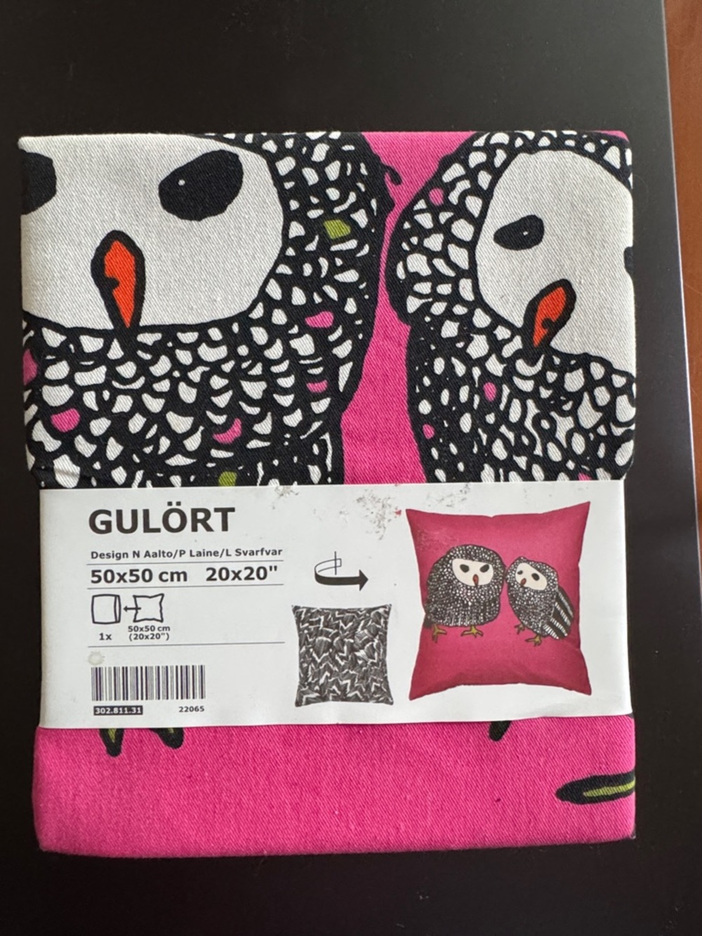 Ikea Gulort owl pillow cover pink cushion cover two owls 100 % cotton New